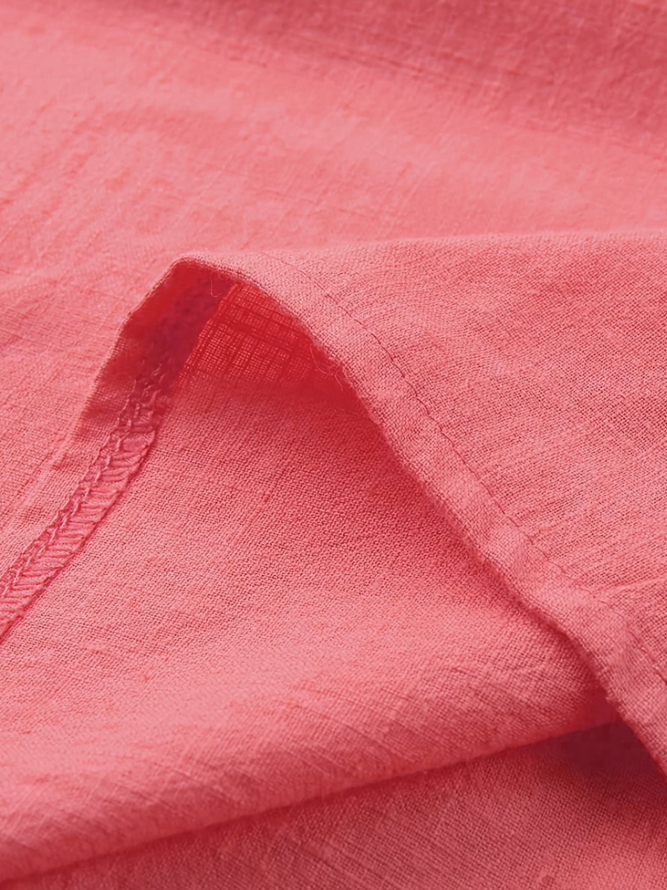 Crew Neck Loose Blouses, Casual Solid Color 3/4 Sleeve Summer Shirts Tops