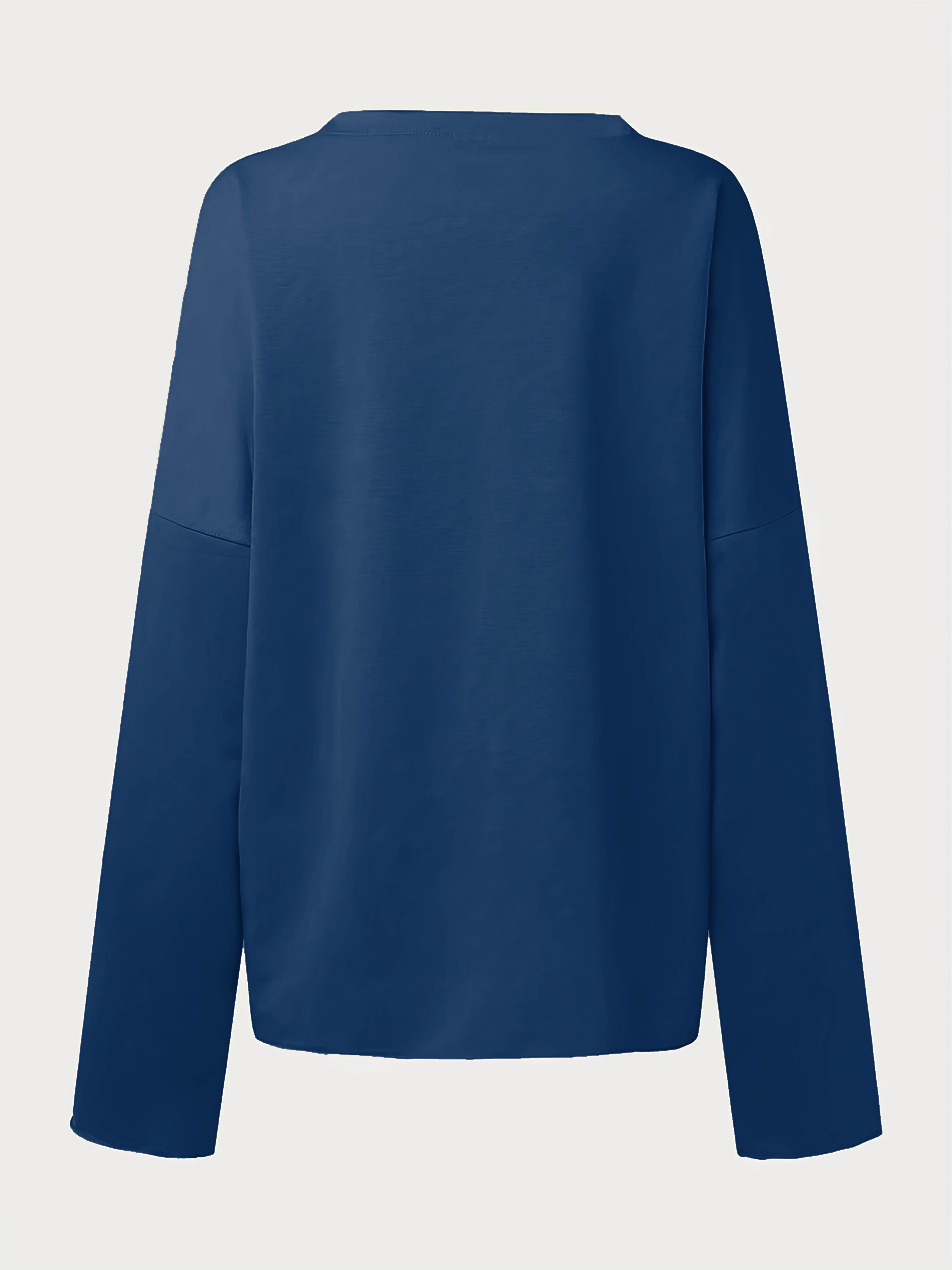 Solid Crew Neck Sweatshirt, Casual Long Sleeve Sweatshirt