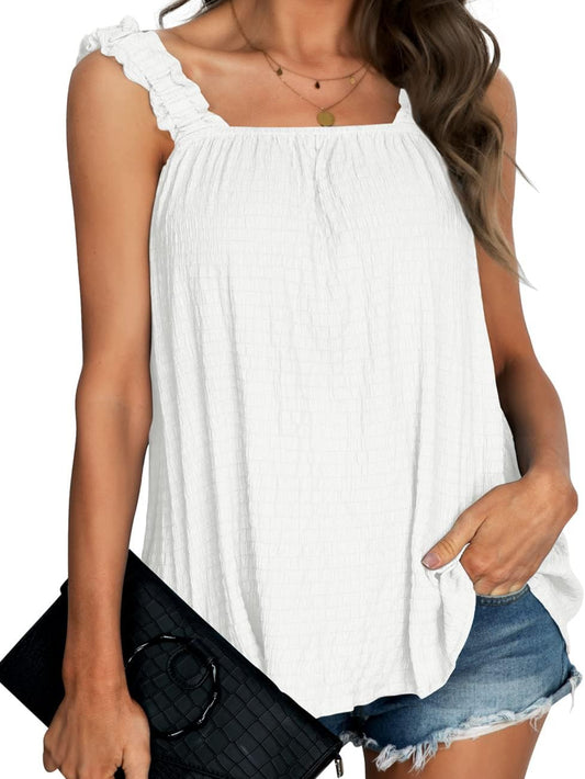 Square Neck Loose Fit Sleeveless Tank Tops