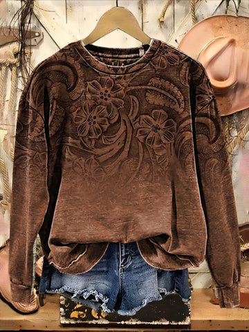 Floral Casual Daily Loose Sweatshirts