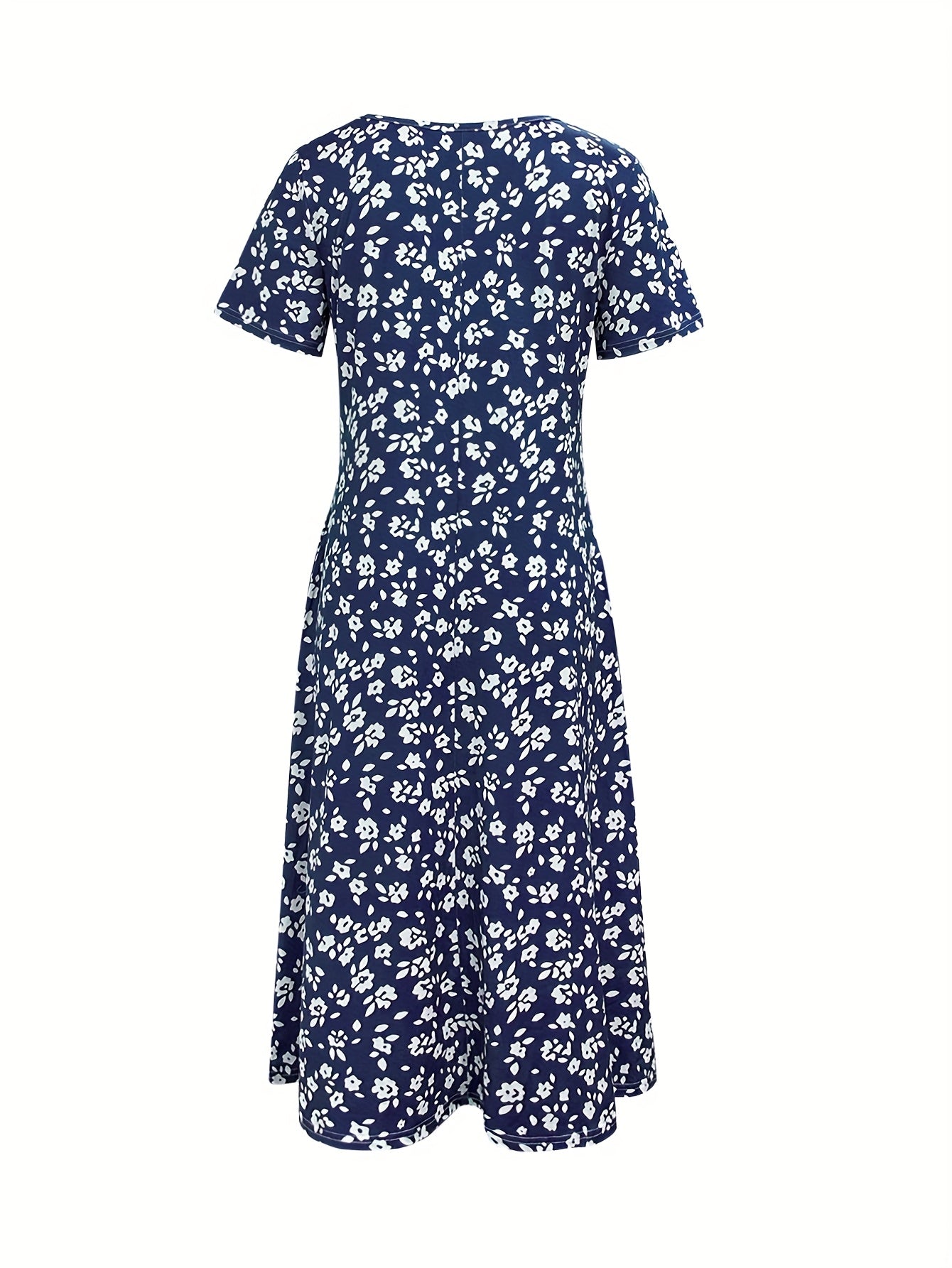 Chic Floral Print V-Neck Sleeveless Midi Dress