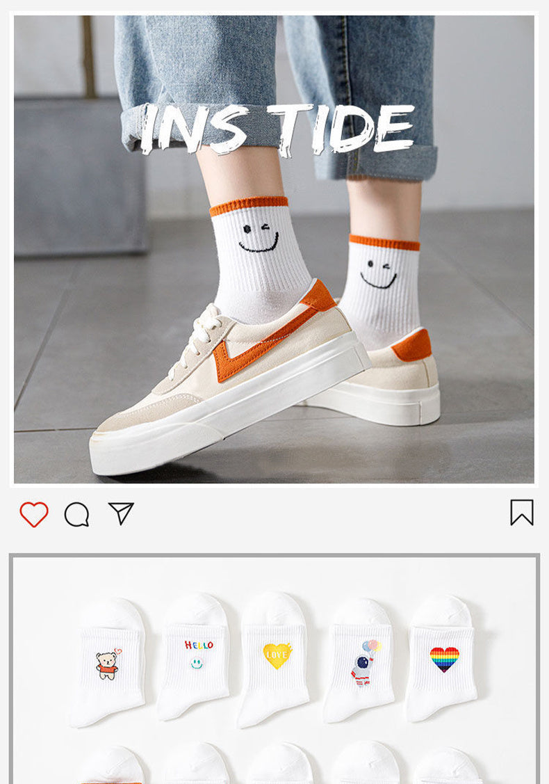 Free Gift Academic Style Stocks, Cute & Soft Crew Socks, Stylish Korean Fashion Aesthetic