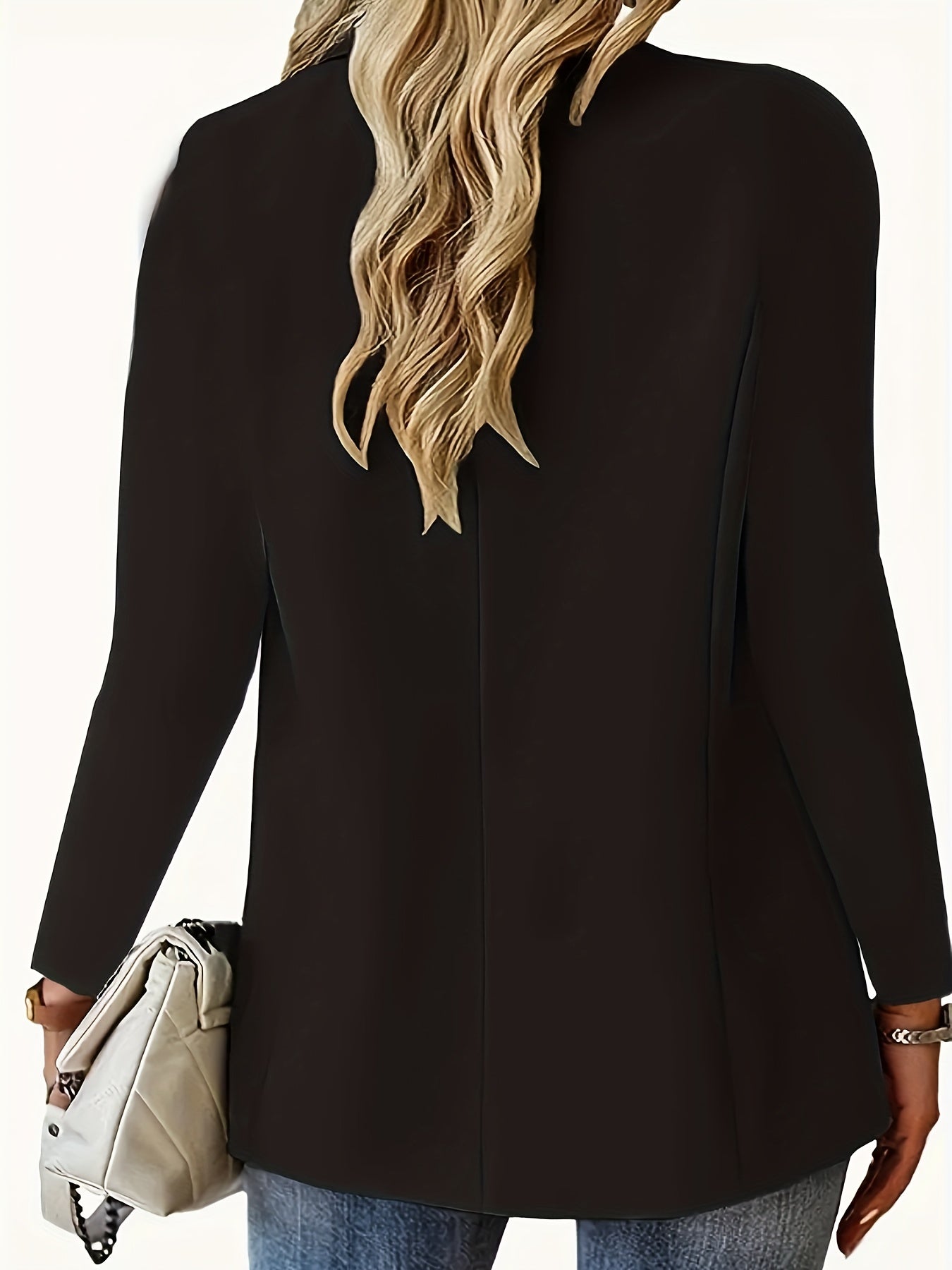 Long Sleeve Solid Color Elegant Lapel Small Suit Jacket