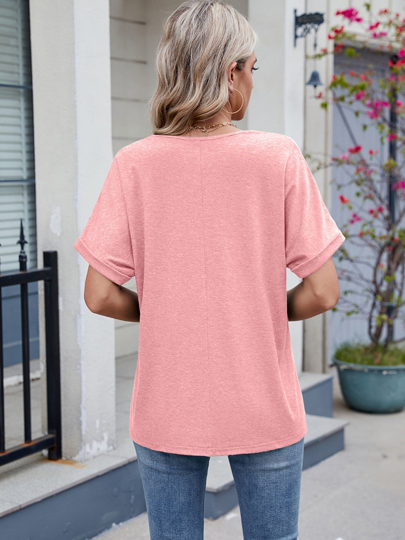 Tooluck Women'S T-Short Sleeve V-Neck T-Shirt Top
