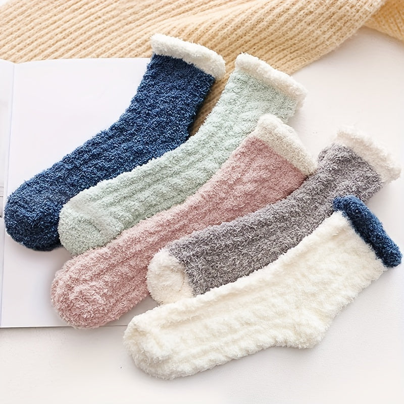 Thickened Fuzzy Socks, Comfy & Warm Mid Tube Socks, Women's Stockings & Hosiery
