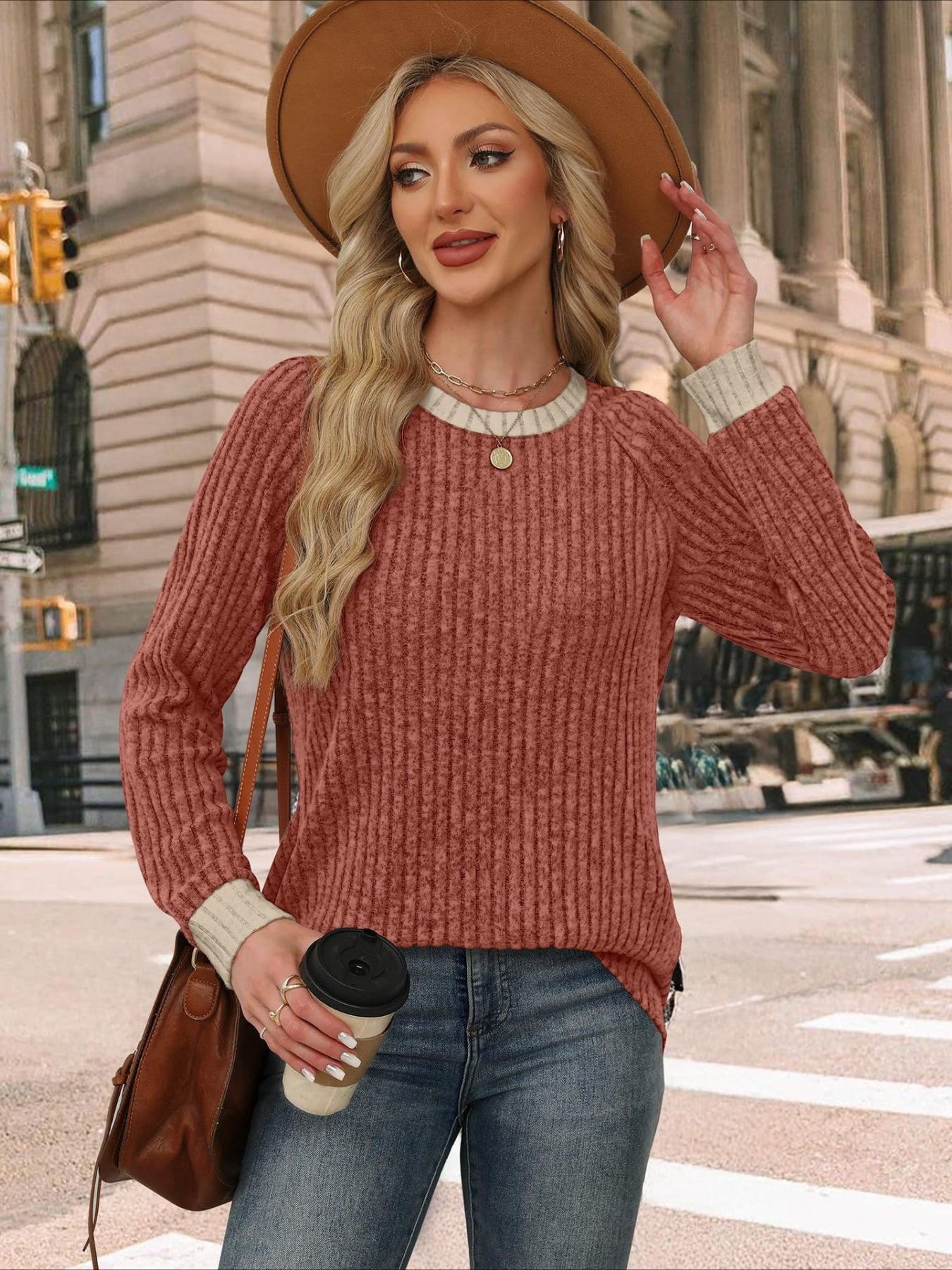 Loose Casual Fluff/Granular Fleece Fabric T-Shirt