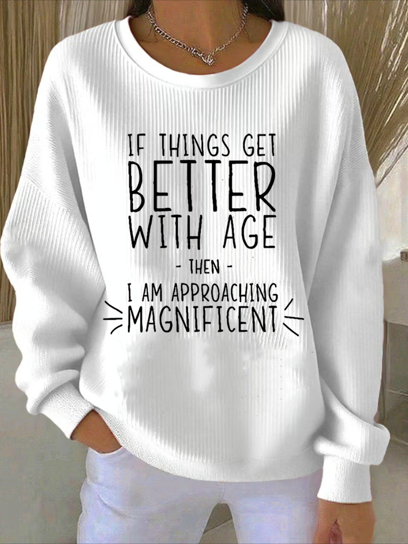 Printing Crew Neck Floral Long Sleeve Sweater Hoodie