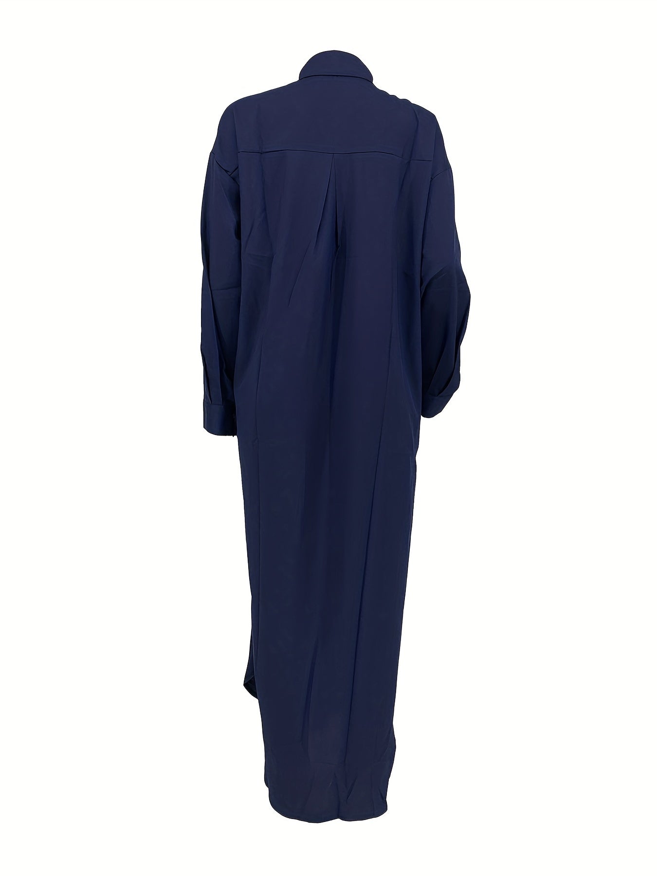 Longline Button Front Shirt, Casual Long Sleeve Shirt