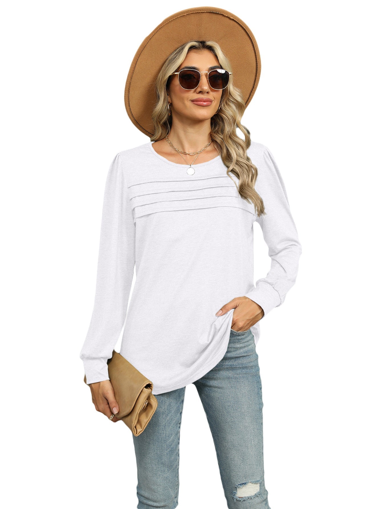 Essential Long Sleeve Crew Neck T-Shirt - Soft, Breathable, and Comfortable