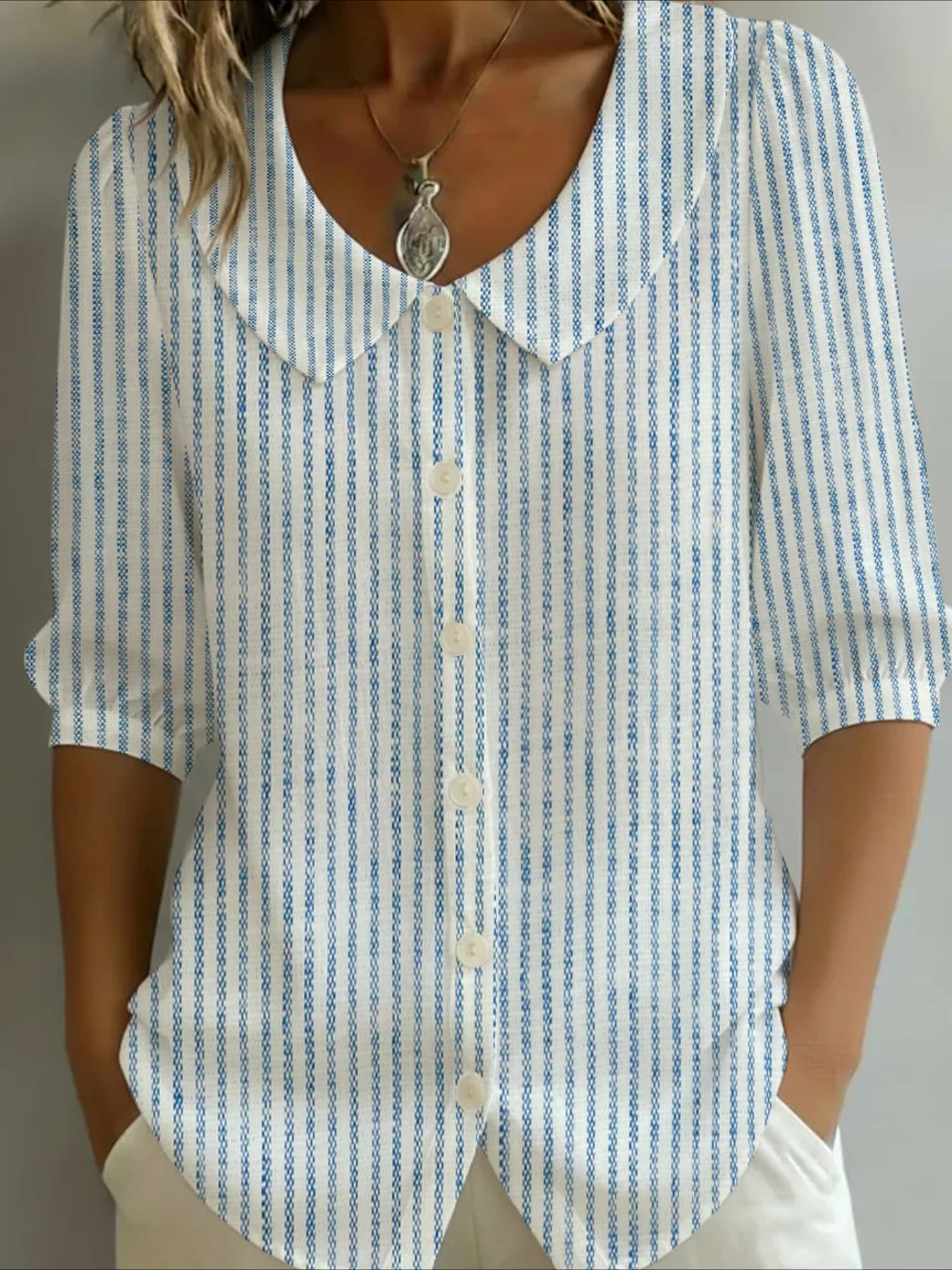 Crew Neck Short Sleeve Patterns Regular Shirt