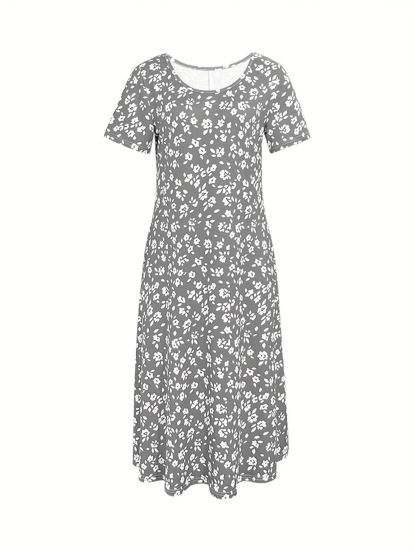 Chic Floral Print V-Neck Sleeveless Midi Dress