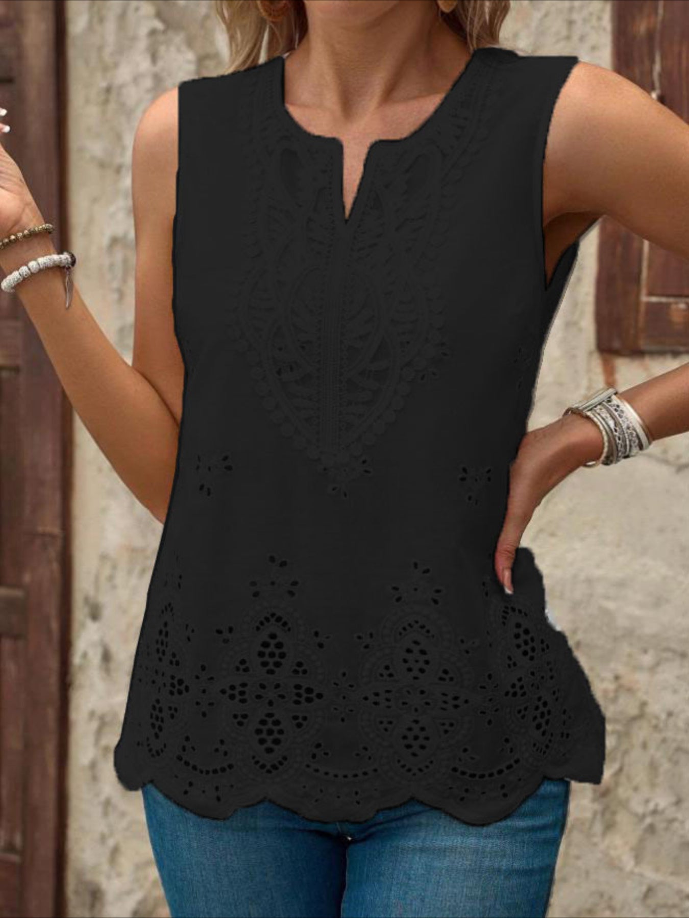 Solid Color Elegant Sleeveless Shirt