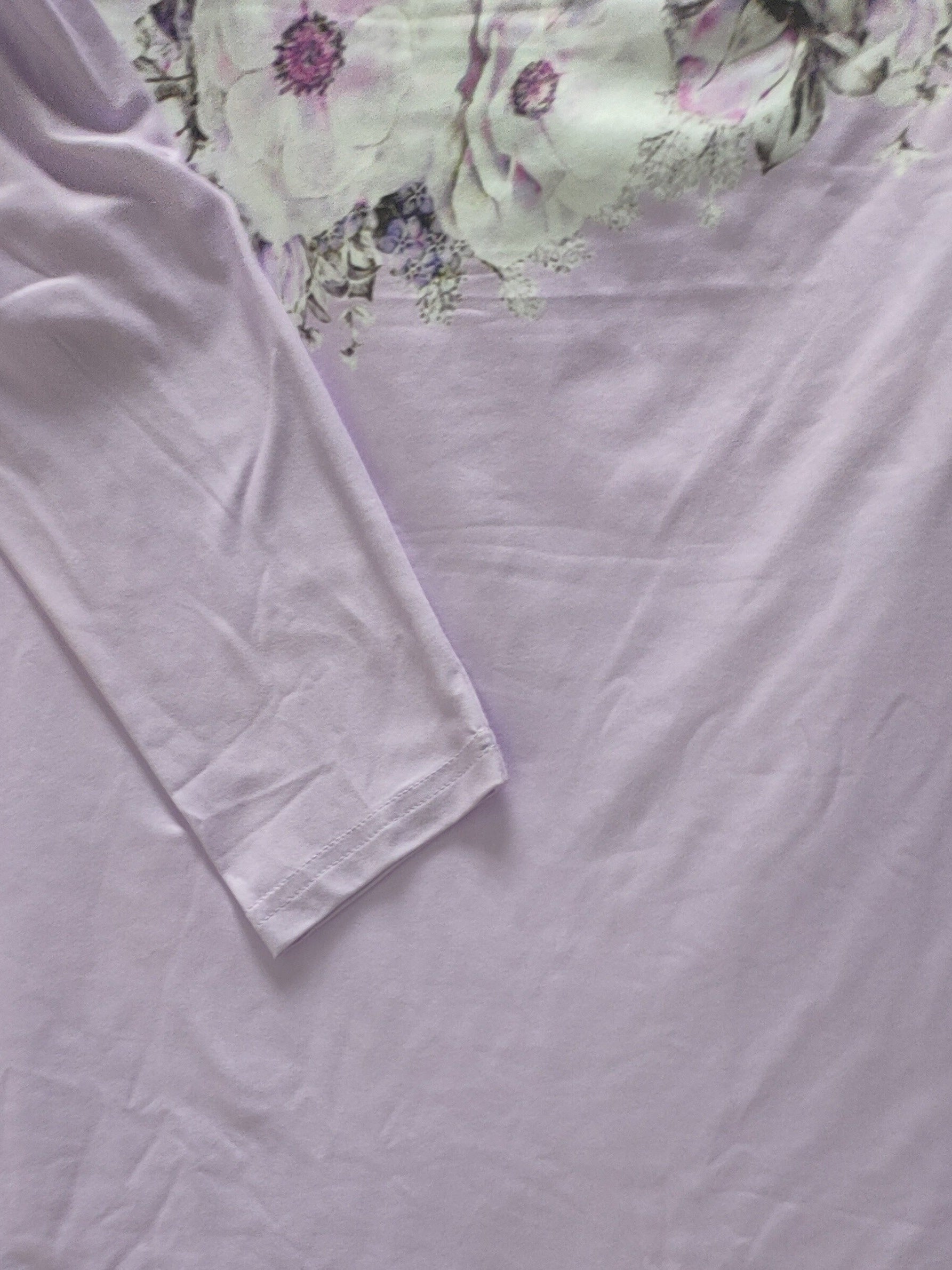 Floral Print Cross Front V Neck T-Shirt, Casual Long Sleeve Top