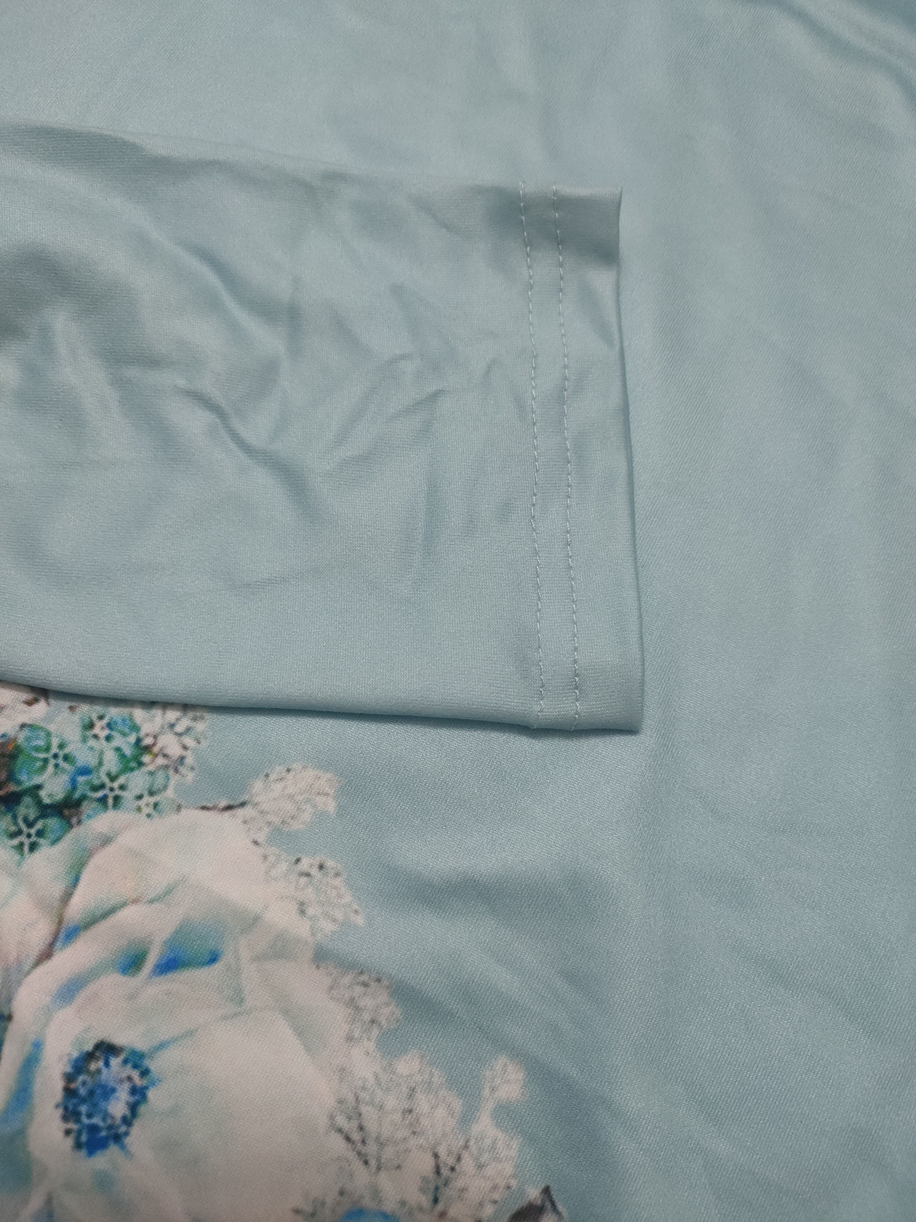 Floral Print Cross Front V Neck T-Shirt, Casual Long Sleeve Top
