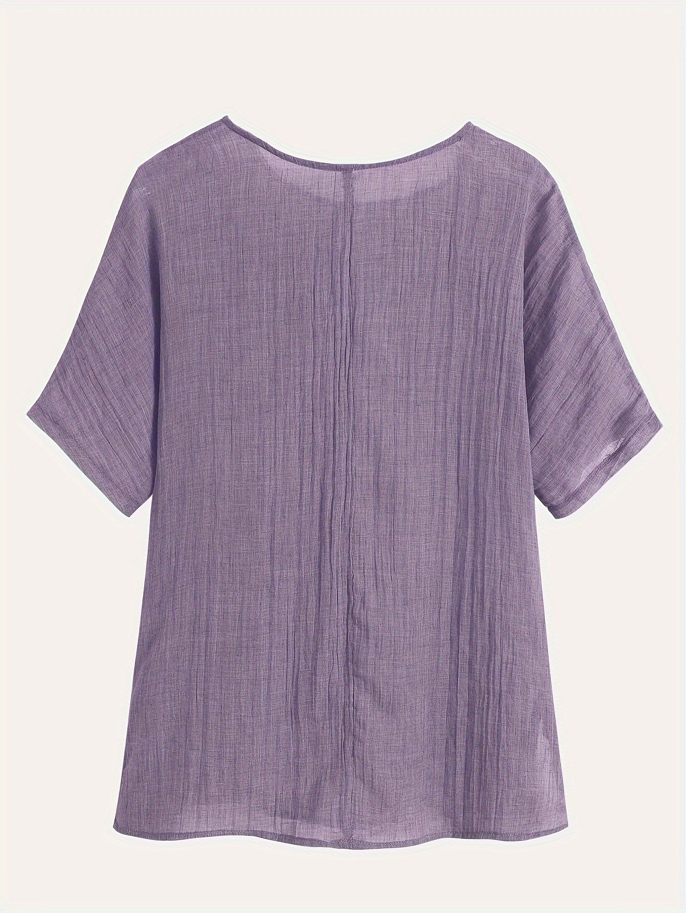 Solid Crew Neck T-Shirt, Casual Short Sleeve Loose Comfy Top