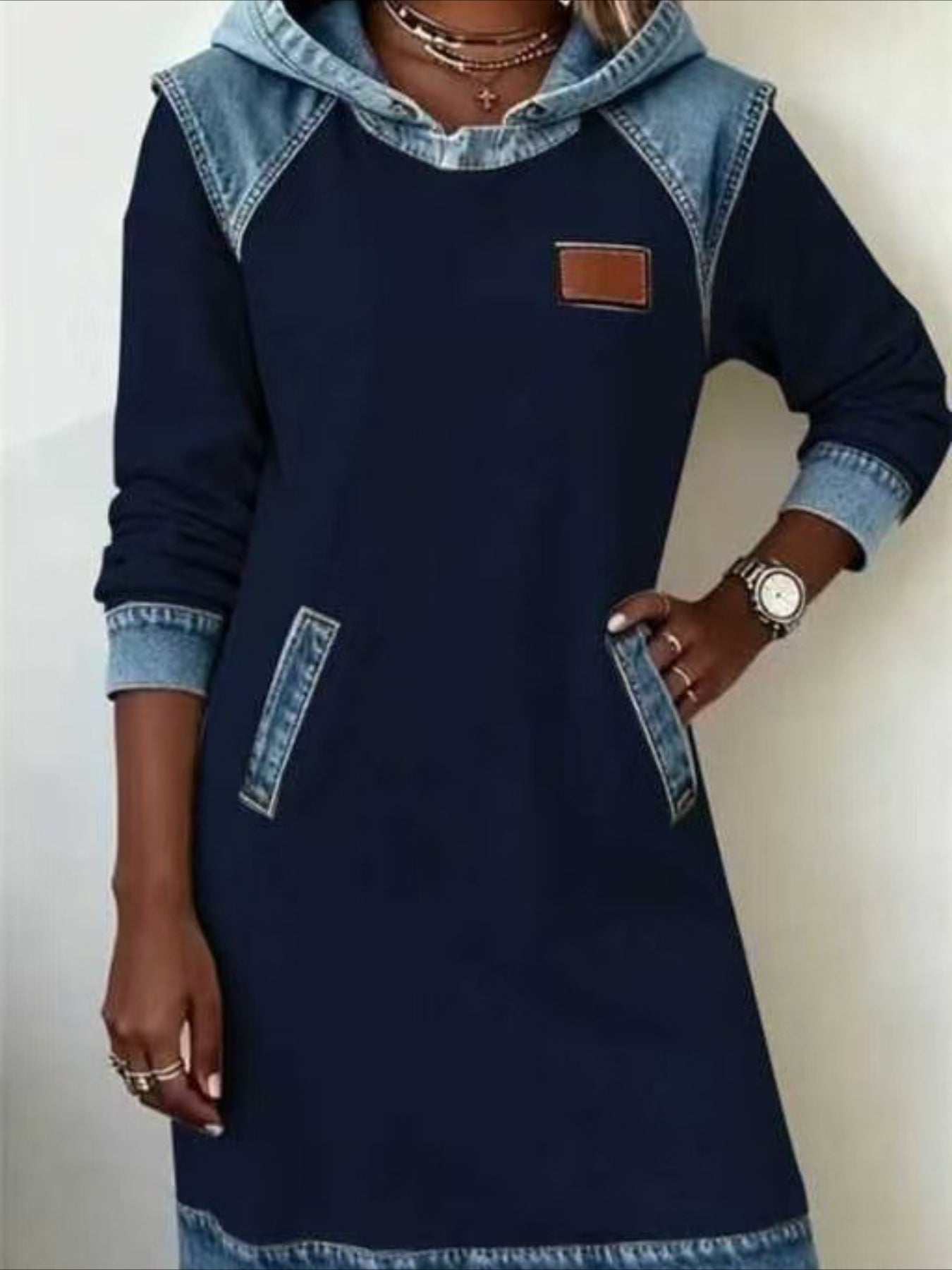 Fashion Modern Outdoor Vacation Daily Regular Fit Plain Long Sleeve Hooded Dress