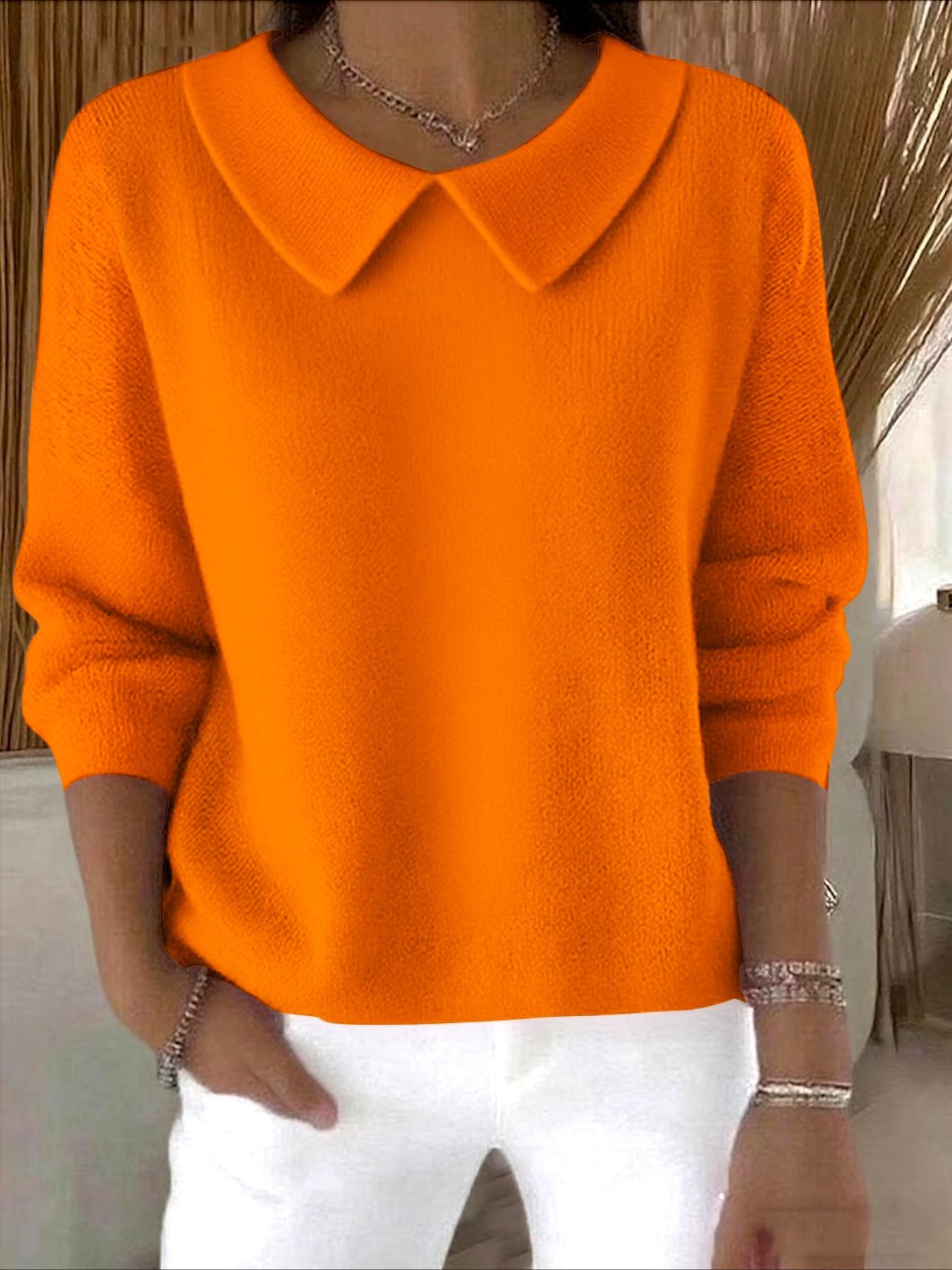 Plain Long Sleeve Comfy Casual Sweater