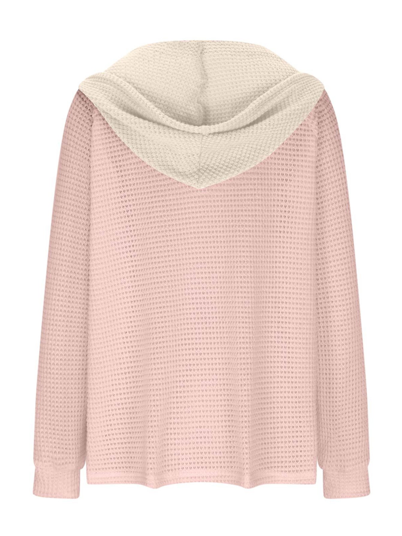 Casual Hoodie Sweatshirt | Women's Semi-Sheer, Solid Knit | Stretch Fit with Button Detail | Easy-Care