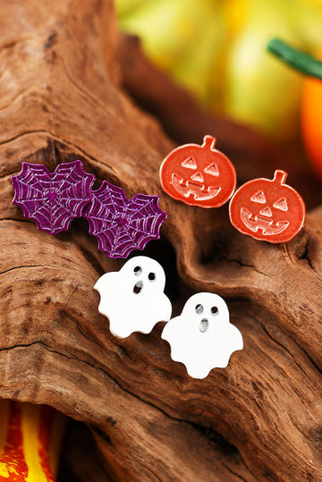 Multicolour Halloween Ornament Stud Earrings