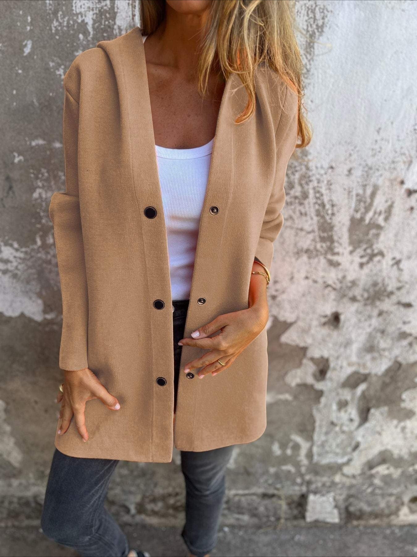 Plain Regular Loose Jacket