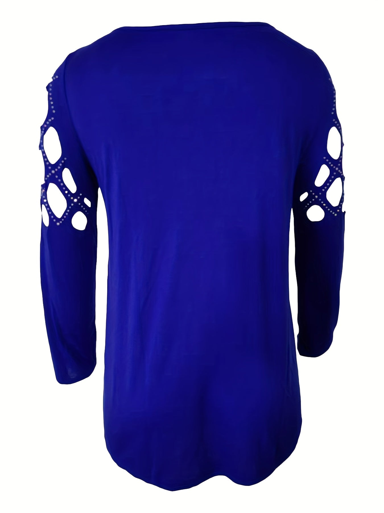 Cutout Zipper Front T-Shirt, Casual V Neck Long Sleeve T-Shirt