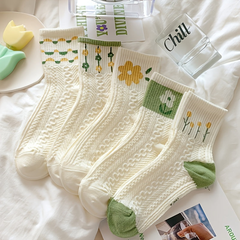 Free Gift Retro Floral Socks , Texture Solid Socks