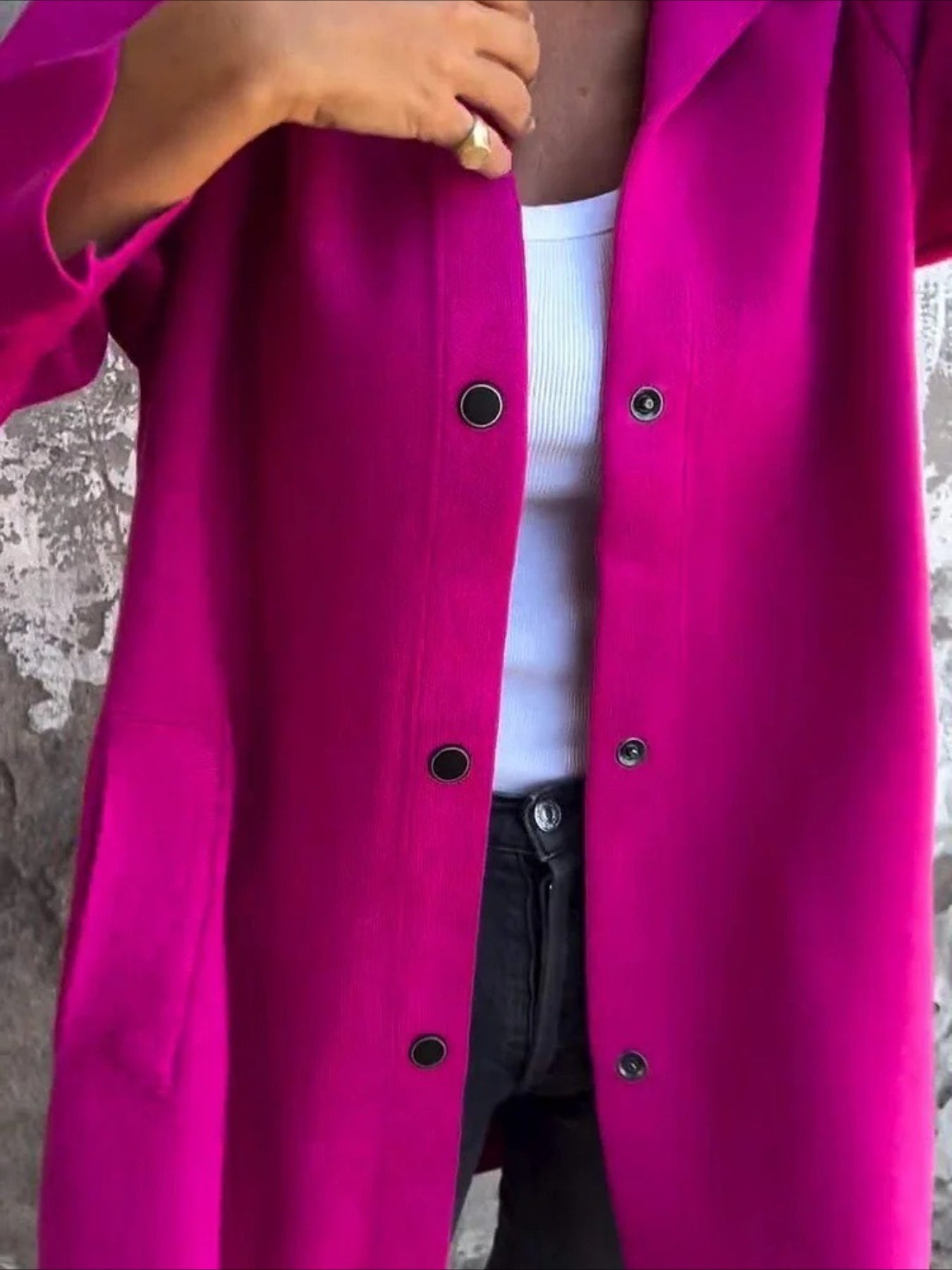Plain Regular Loose Jacket