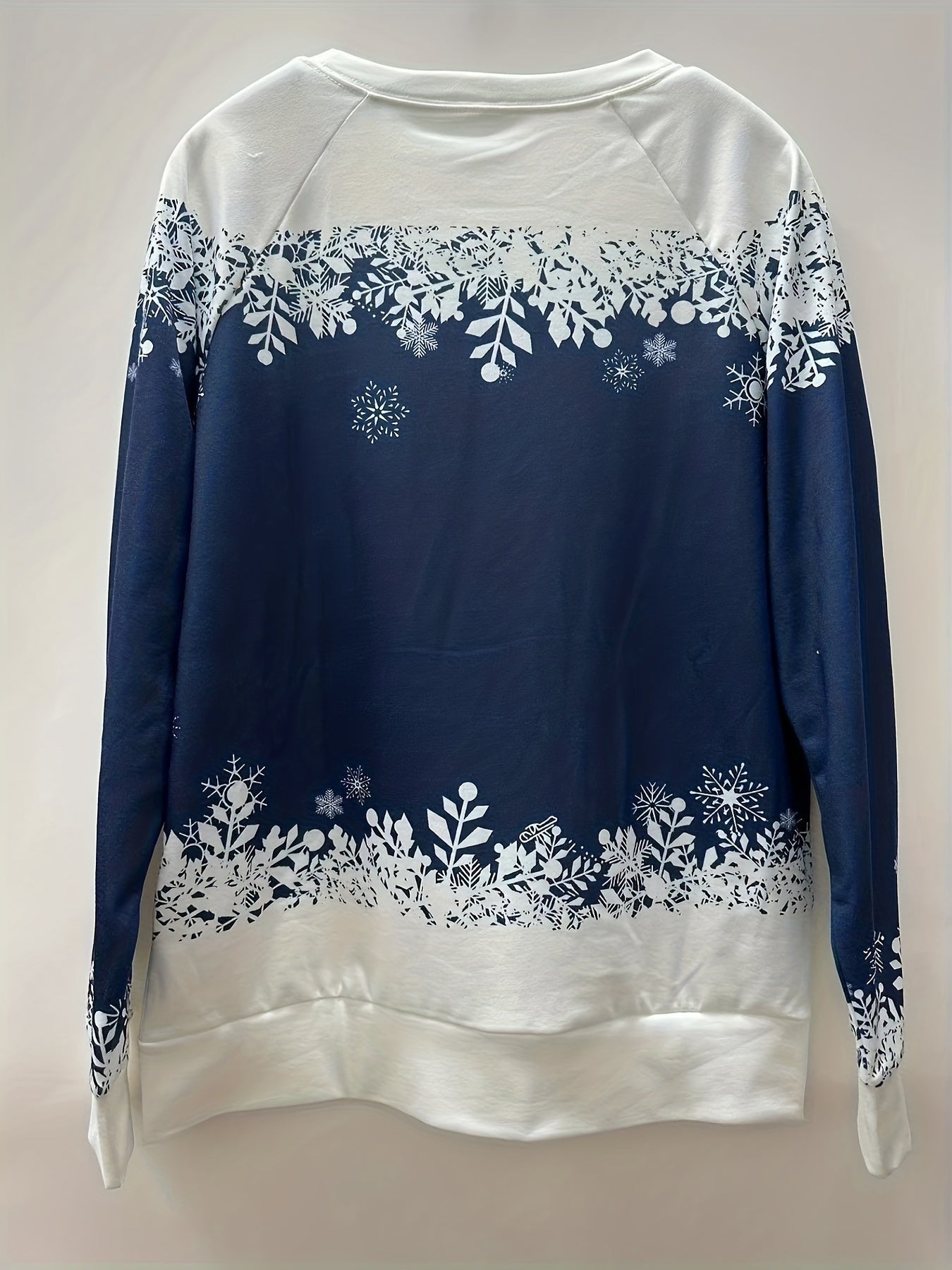 Christmas Snowman Print Sweatshirt, Casual Long Sleeve Crew Neck Sweatshirt