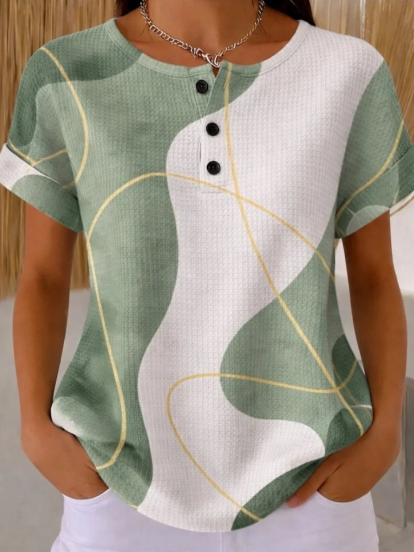 Loose Geometric Others Vintage T-Shirt