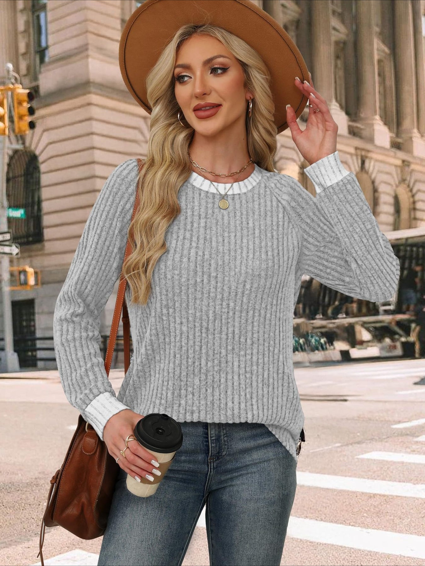 Loose Casual Fluff/Granular Fleece Fabric T-Shirt