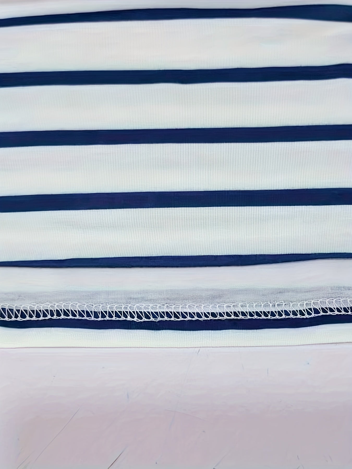Stripe Print Crew Neck T-Shirt, Casual Long Sleeve Top