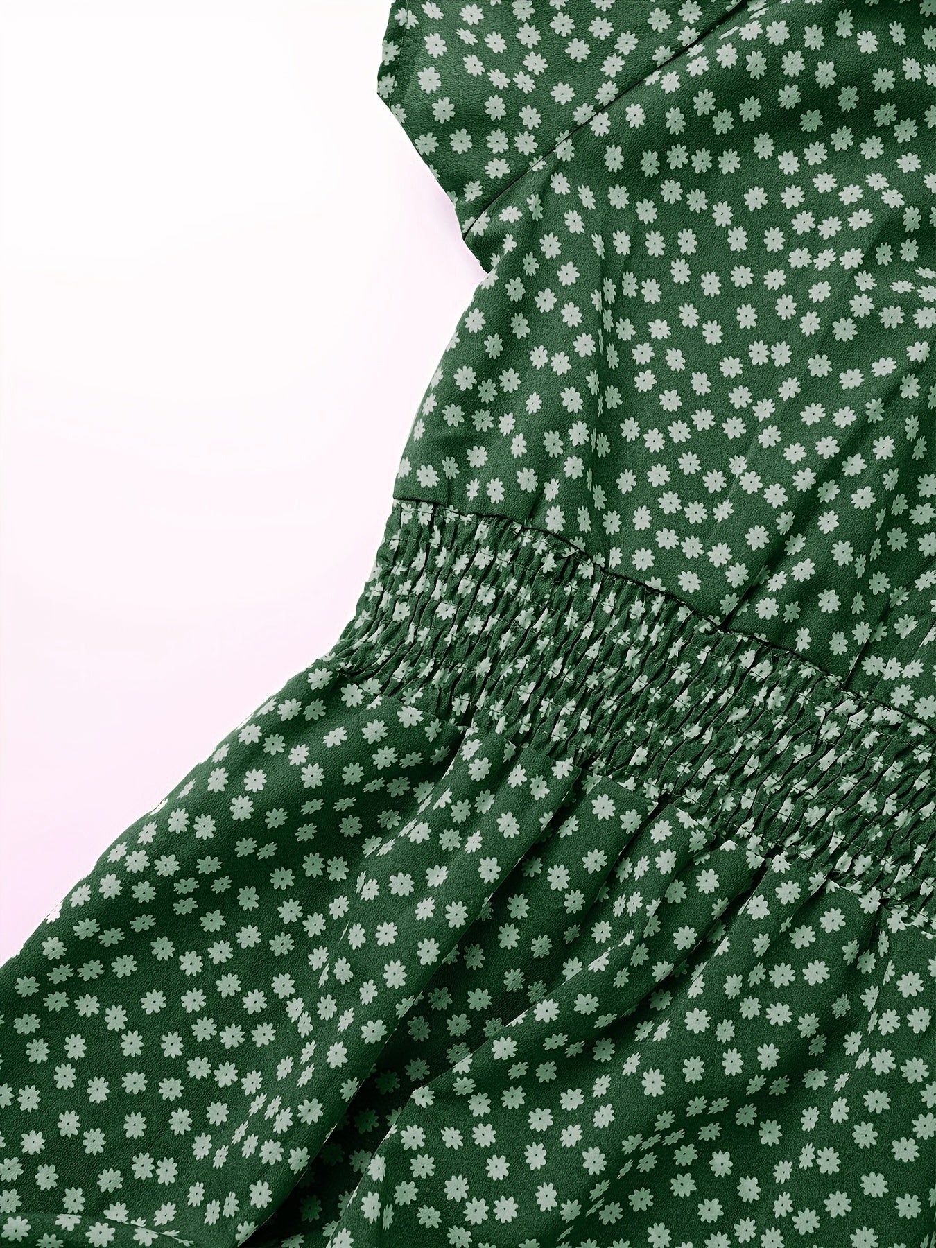 Polka Dot Ruffle Hem Dress, Casual Square Neck Short Sleeve Dress