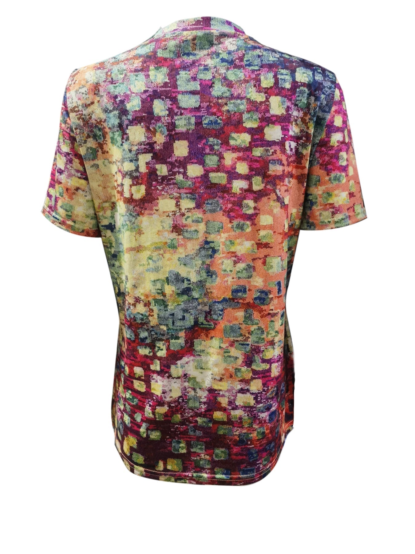 Allover Print Crew Neck T-Shirt, Casual Short Sleeve T-Shirt