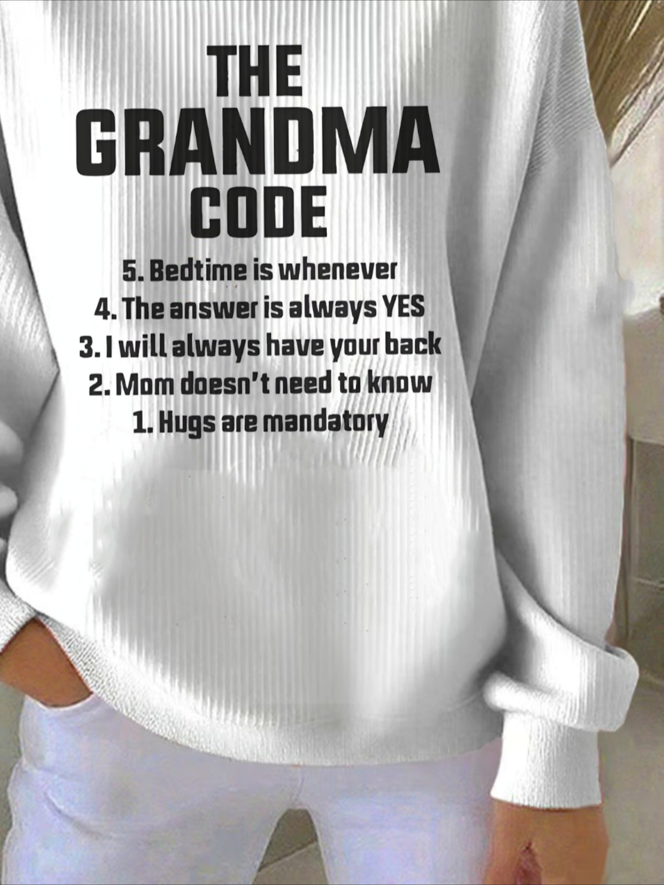 Text Printing Crew Neck Floral Long Sleeve Sweater Hoodie