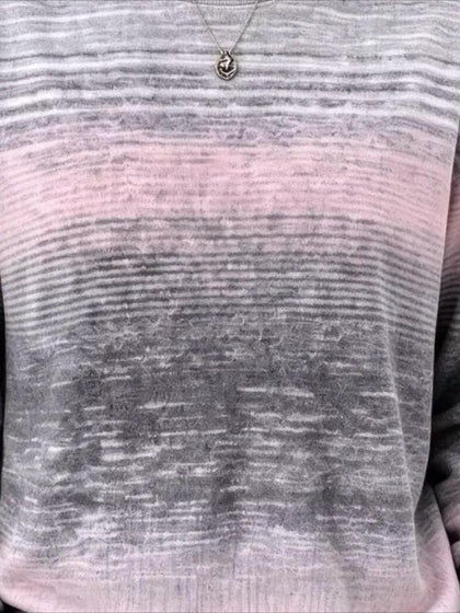 Regular Fit Crew Neck Abstract Casual Sweatshirt