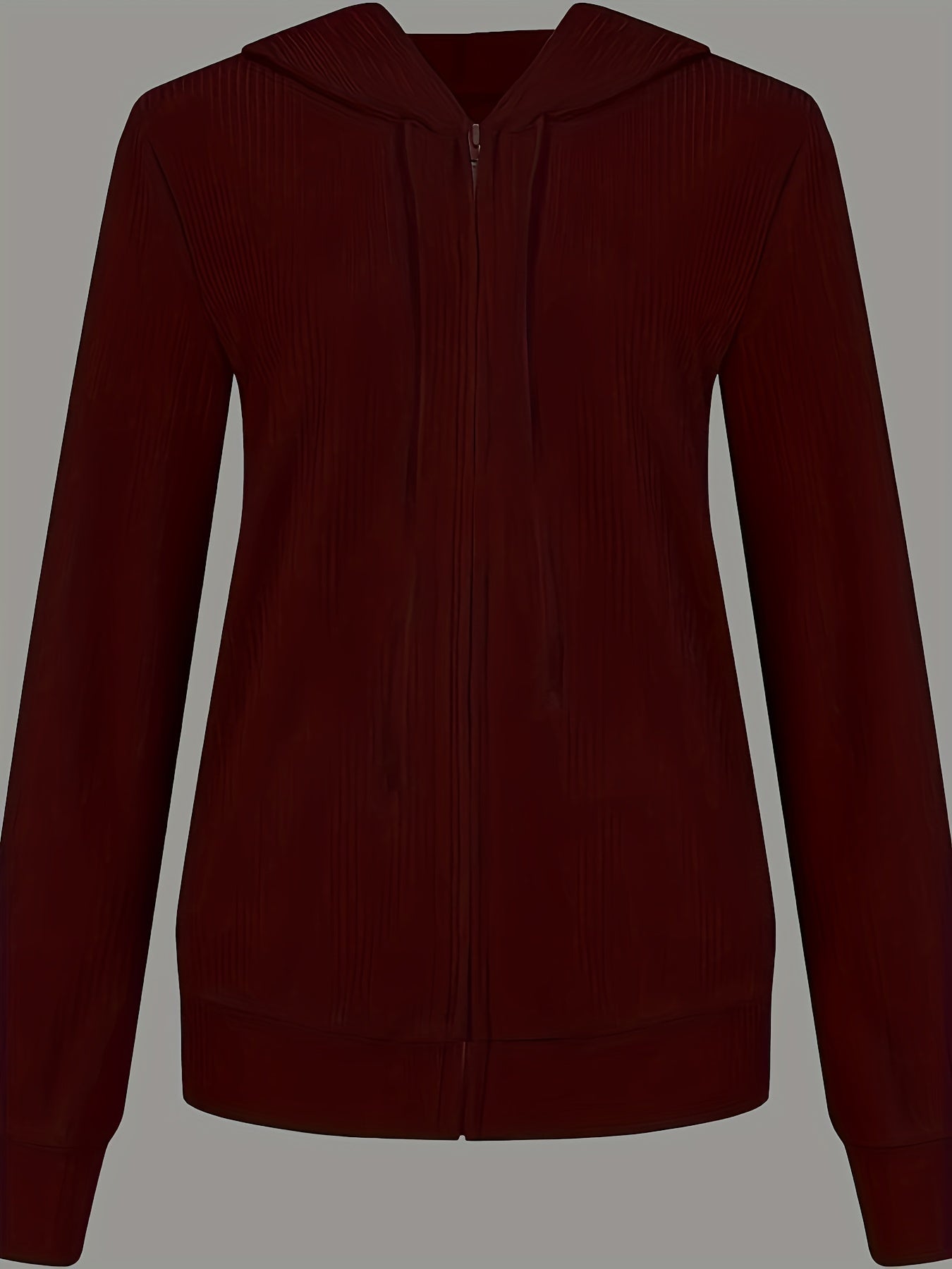 Women's Casual Zip Up Hoodie with Drawstring and Long Sleeves - Stay Warm and Stylish