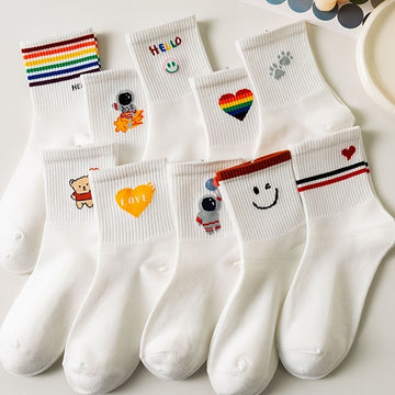 Free Gift Academic Style Stocks, Cute & Soft Crew Socks, Stylish Korean Fashion Aesthetic