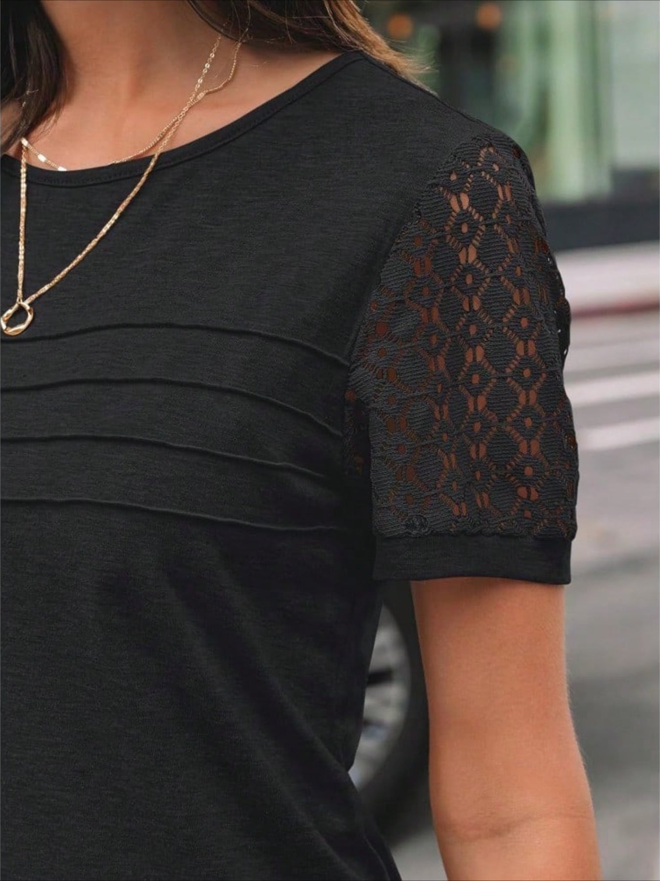Skeleton Short Sleeve Shirts Lace Tops