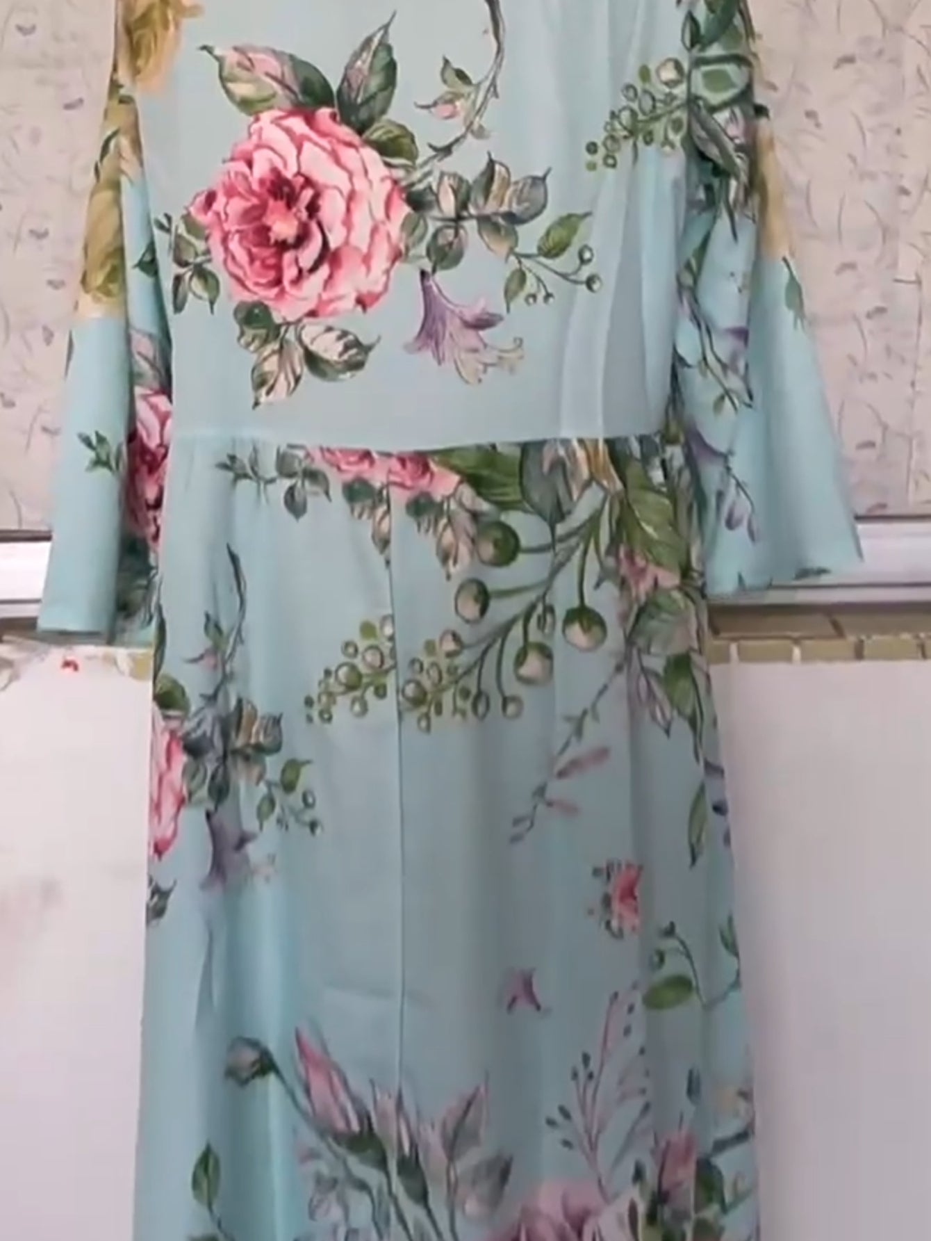 Floral Print Round Neck Short Sleeve Dress