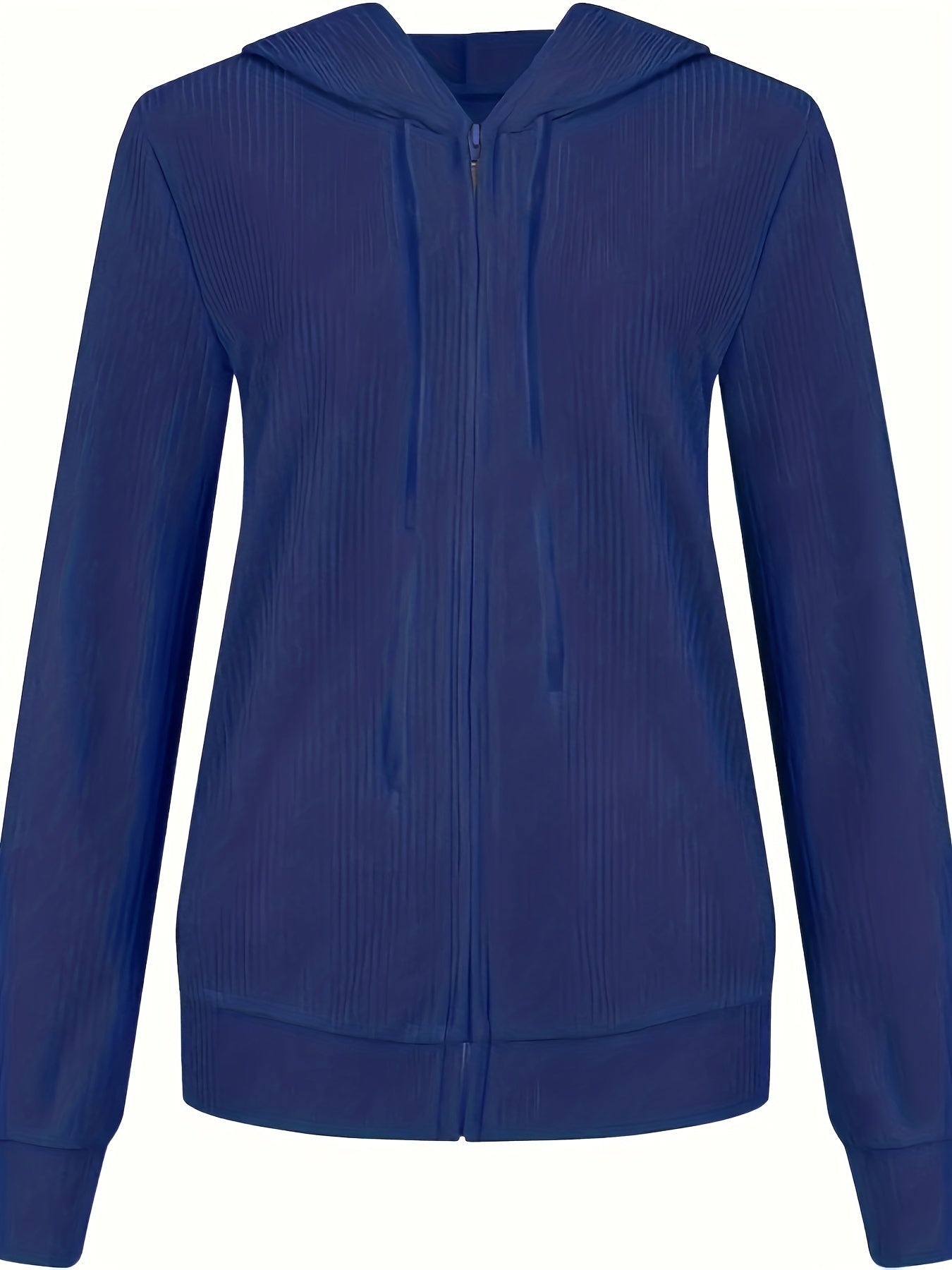 Women's Casual Zip Up Hoodie with Drawstring and Long Sleeves - Stay Warm and Stylish