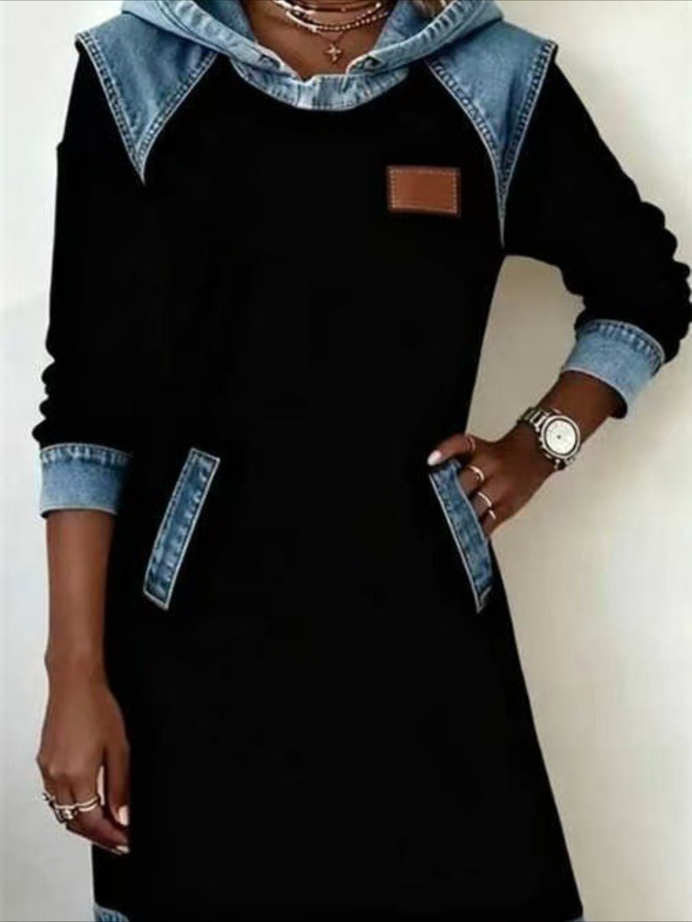Fashion Modern Outdoor Vacation Daily Regular Fit Plain Long Sleeve Hooded Dress
