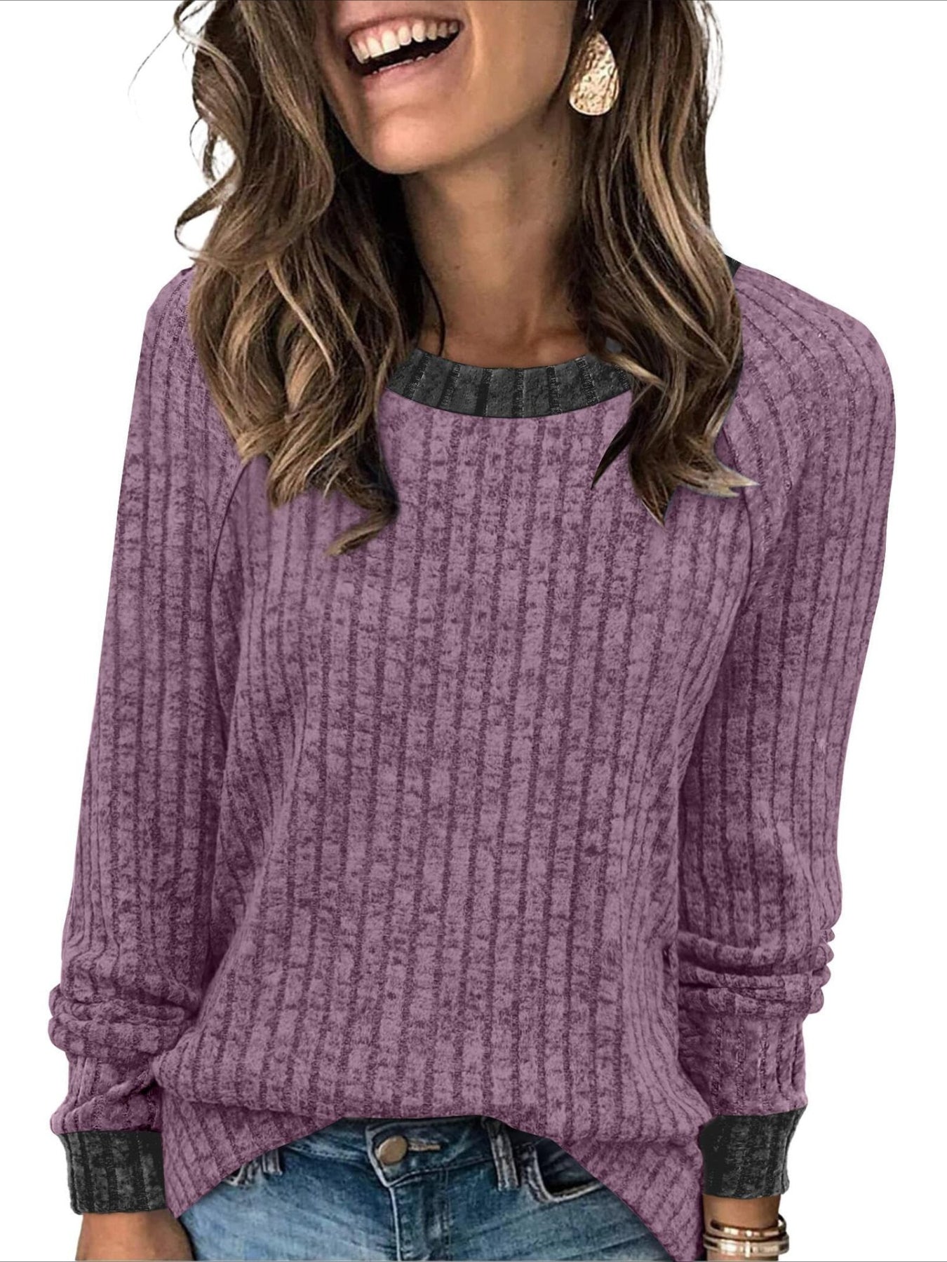 Loose Casual Fluff/Granular Fleece Fabric T-Shirt