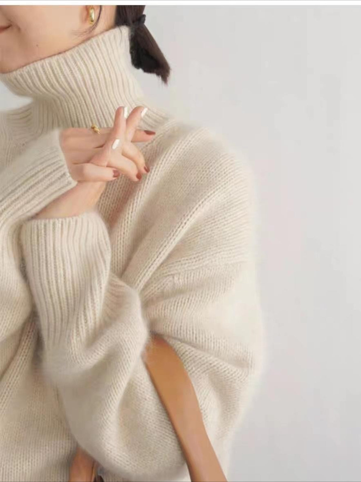 Lazy Style Loose and Versatile Knitted Pullover Sweater