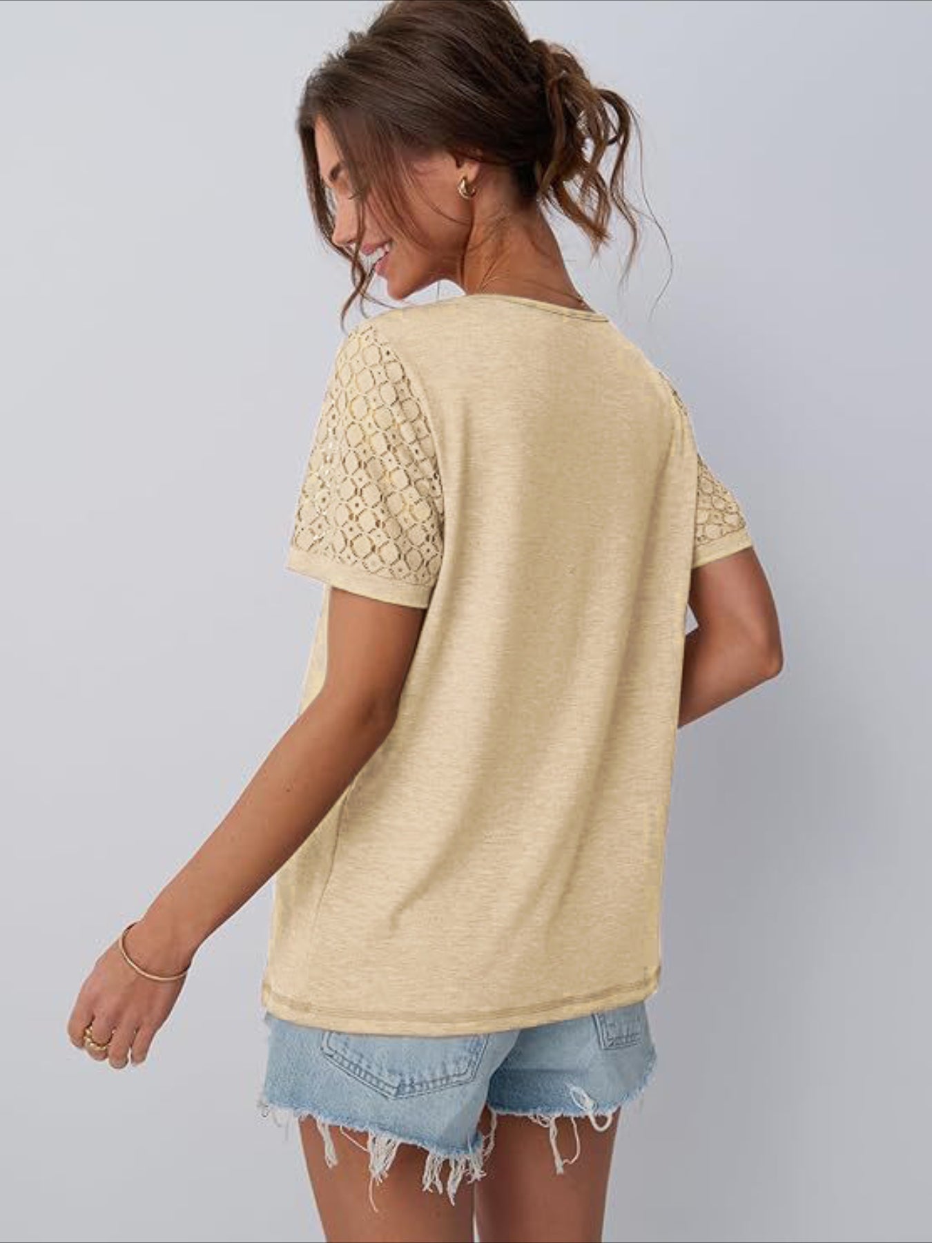 Skeleton Short Sleeve Shirts Lace Tops