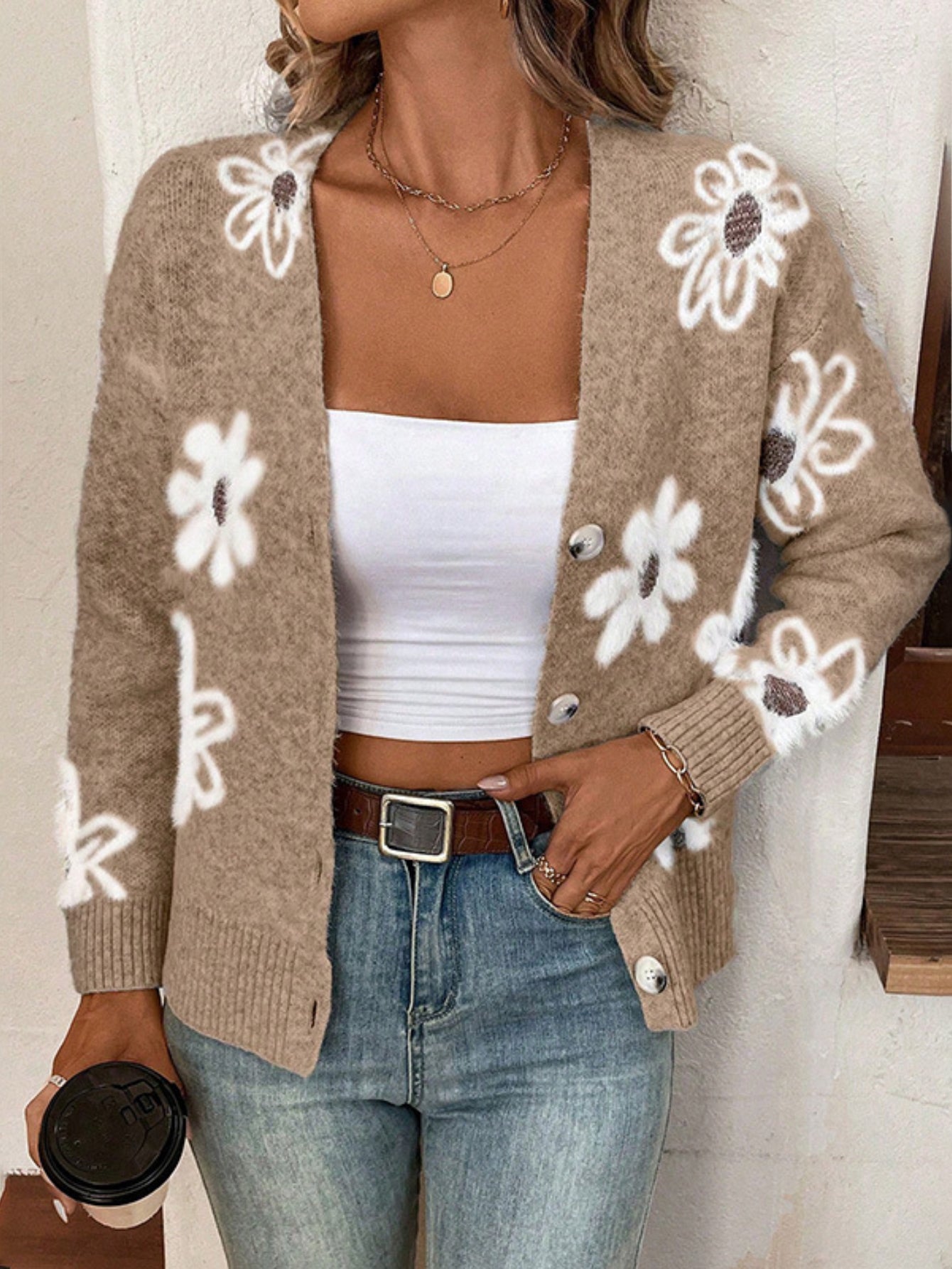2024's Hottest Flower Pattern Cardigan Sweater - Trendy & Cozy Winter Wear