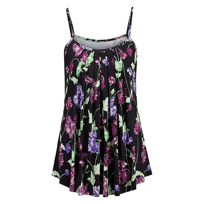 Women's Floral Print Spaghetti Tank Top - Comfortable and Stylish Sleeveless Top