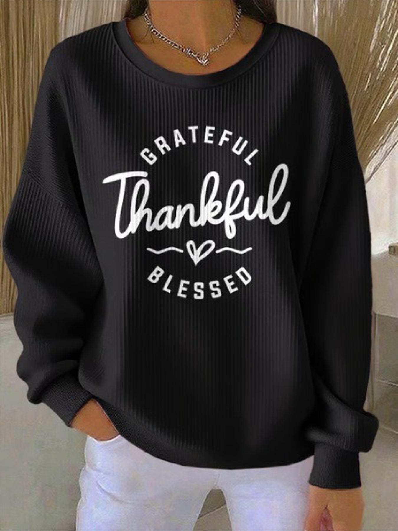 Crew Neck Floral Long Sleeve Comfy Casual Sweater Hoodie