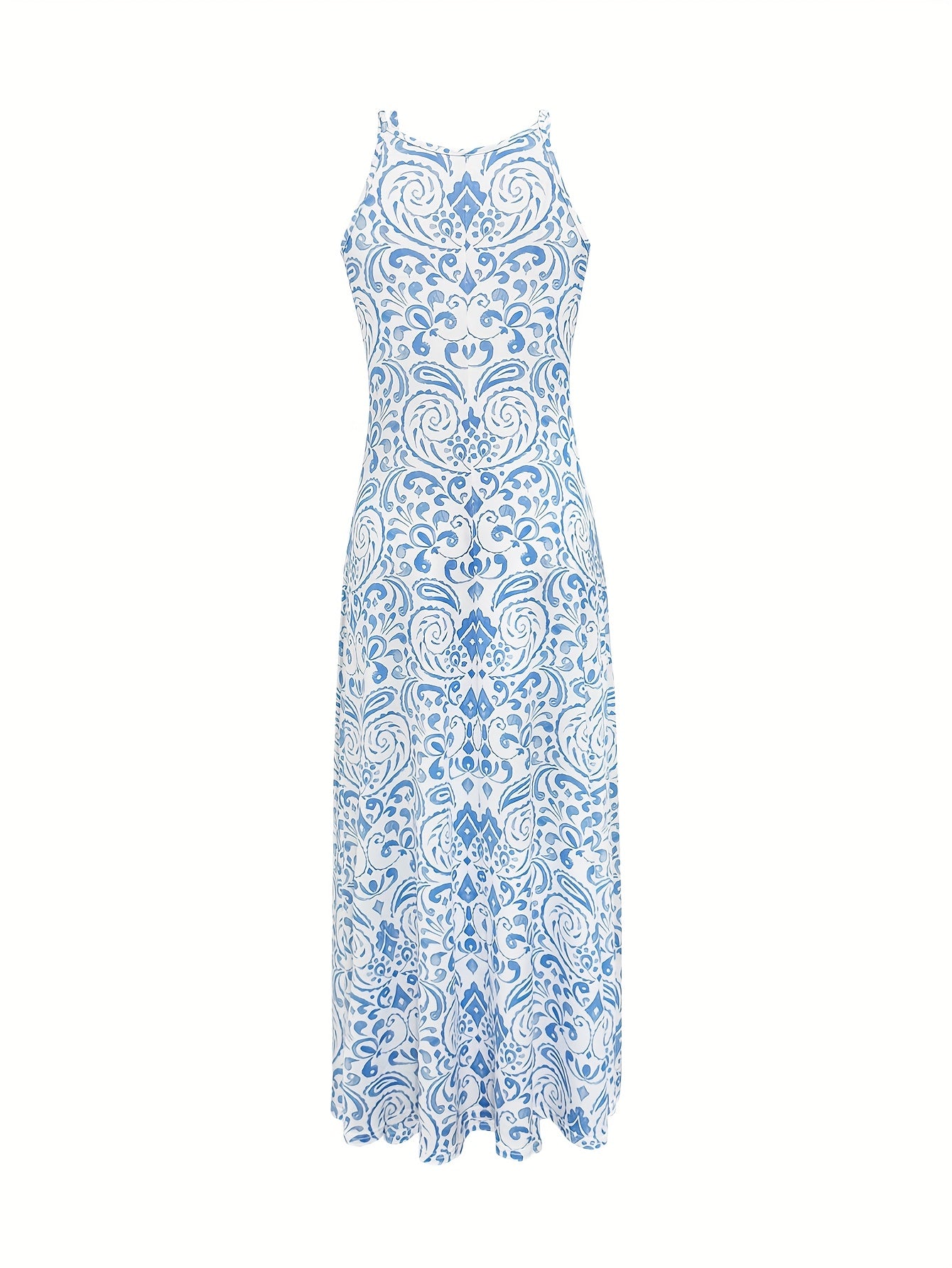 Spaghetti Strap Knee Floral Print Camisole Dress