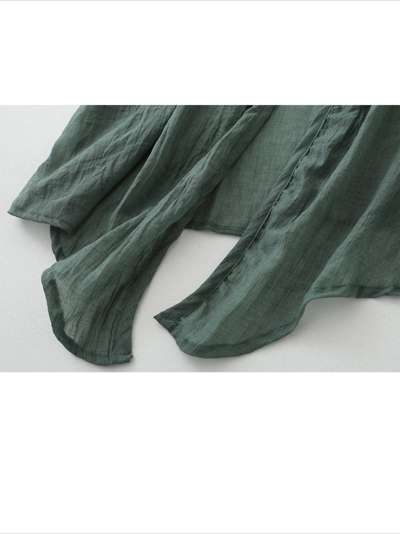Long Loose Fit Casual Front Opening Short Sleeved and Linen Cover Lightweight and Linen Cardigan