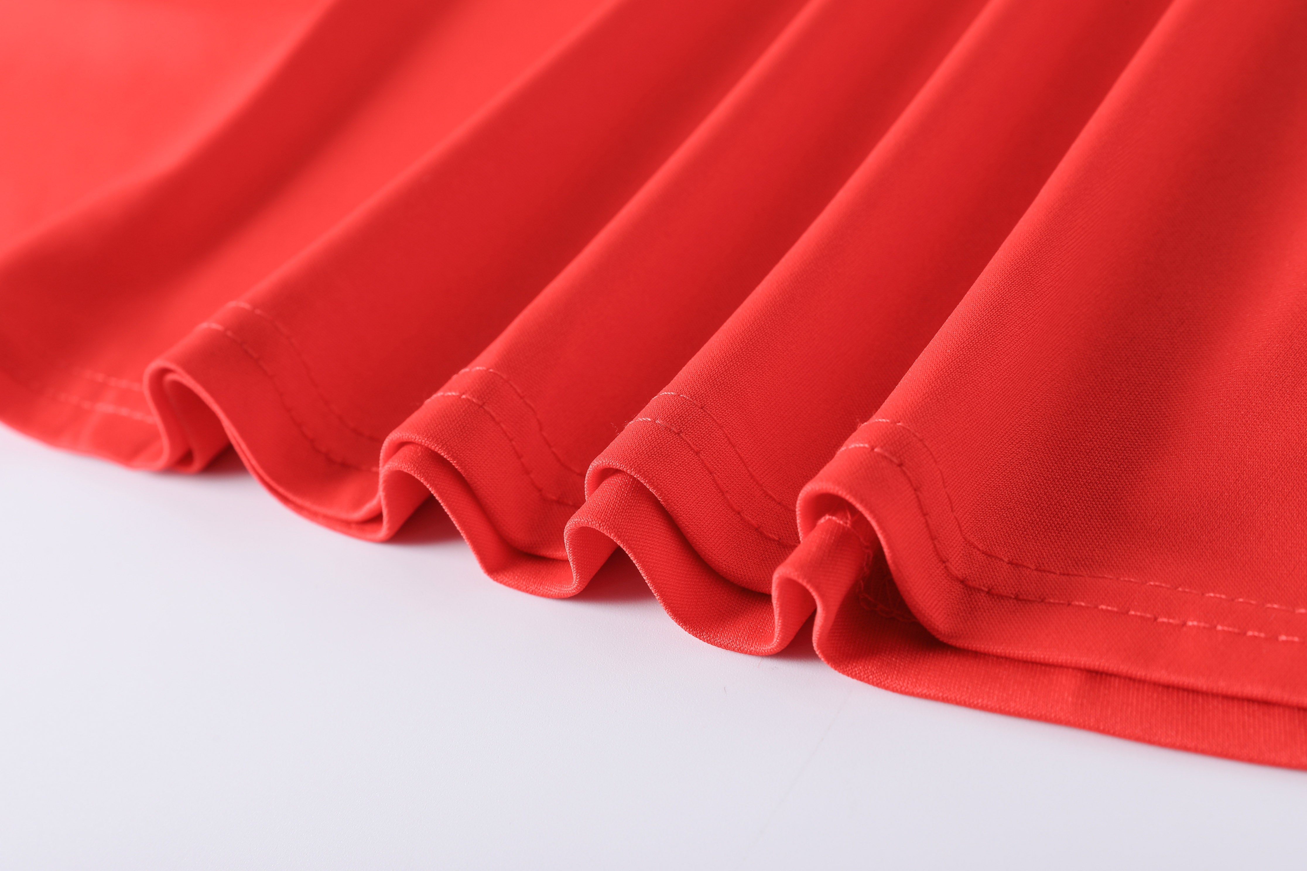Solid Button Crew Neck Half Sleeve High Waist Dress, Elegant Ruffled Hem Slim Midi Dress